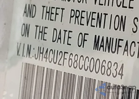 2012 Acura Tsx 2.4 from USA, damaged, VIN JH4CU2F68CC006834
